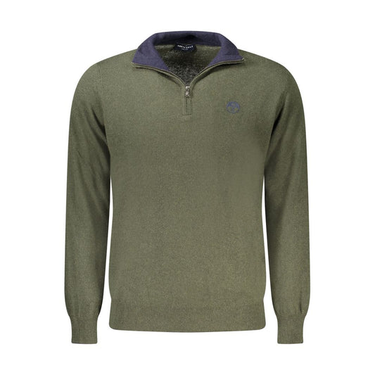 Green Wool Men Sweater