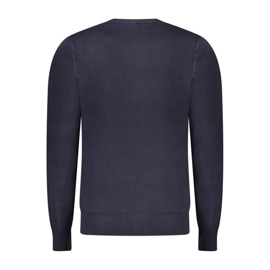 Blue Viscose Men Sweater