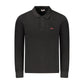 Black Cotton Men Polo Shirt