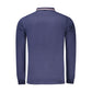 Blue Cotton Men Polo Shirt