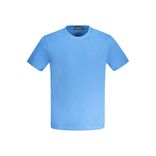 Blue Cotton Men T-Shirt