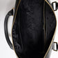 Black Calfskin Leather Heat Pressed Logo Briefcase Bag