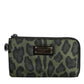 Green Leopard Leather Logo Plaque Multifunctional Kit Bag