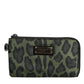 Green Leopard Leather Logo Plaque Multifunctional Kit Bag