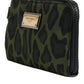 Green Leopard Leather Logo Plaque Multifunctional Kit Bag