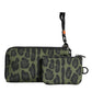 Green Leopard Leather Logo Plaque Multifunctional Kit Bag