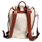 Beige Brown Canvas Leather EDGE Travel Men Back Pack Bag