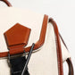 Beige Brown Canvas Leather EDGE Travel Men Back Pack Bag