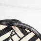Black White Nylon Leather Travel Back Pack Bag