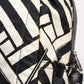 Black White Nylon Leather Travel Back Pack Bag