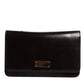 Maroon Horse Leather Logo Plaque Mini Crossbody Bag