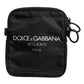Black Logo Print Scuba Crossbody Shoulder Bag
