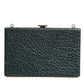 Black Leather Clutch Evening Crossbody Bag