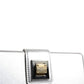 Metallic Silver DG BOX Leather Shoulder Strap Bag