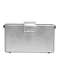 Metallic Silver DG BOX Leather Shoulder Strap Bag