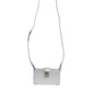 Metallic Silver DG BOX Leather Shoulder Strap Bag