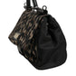 Brown Leopard Print Lacquard Nylon Sicily Tote Bag