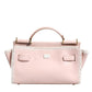 Light Pink Logo Plaque Soft Leather Strap Crossbody Bag