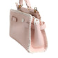 Light Pink Logo Plaque Soft Leather Strap Crossbody Bag