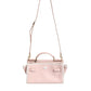 Light Pink Logo Plaque Soft Leather Strap Crossbody Bag