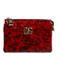 Red Exotic Leather DG Logo Women Crossbody Bag