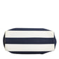 White Navy Striped Canvas Top Handle Tote Tote Bag