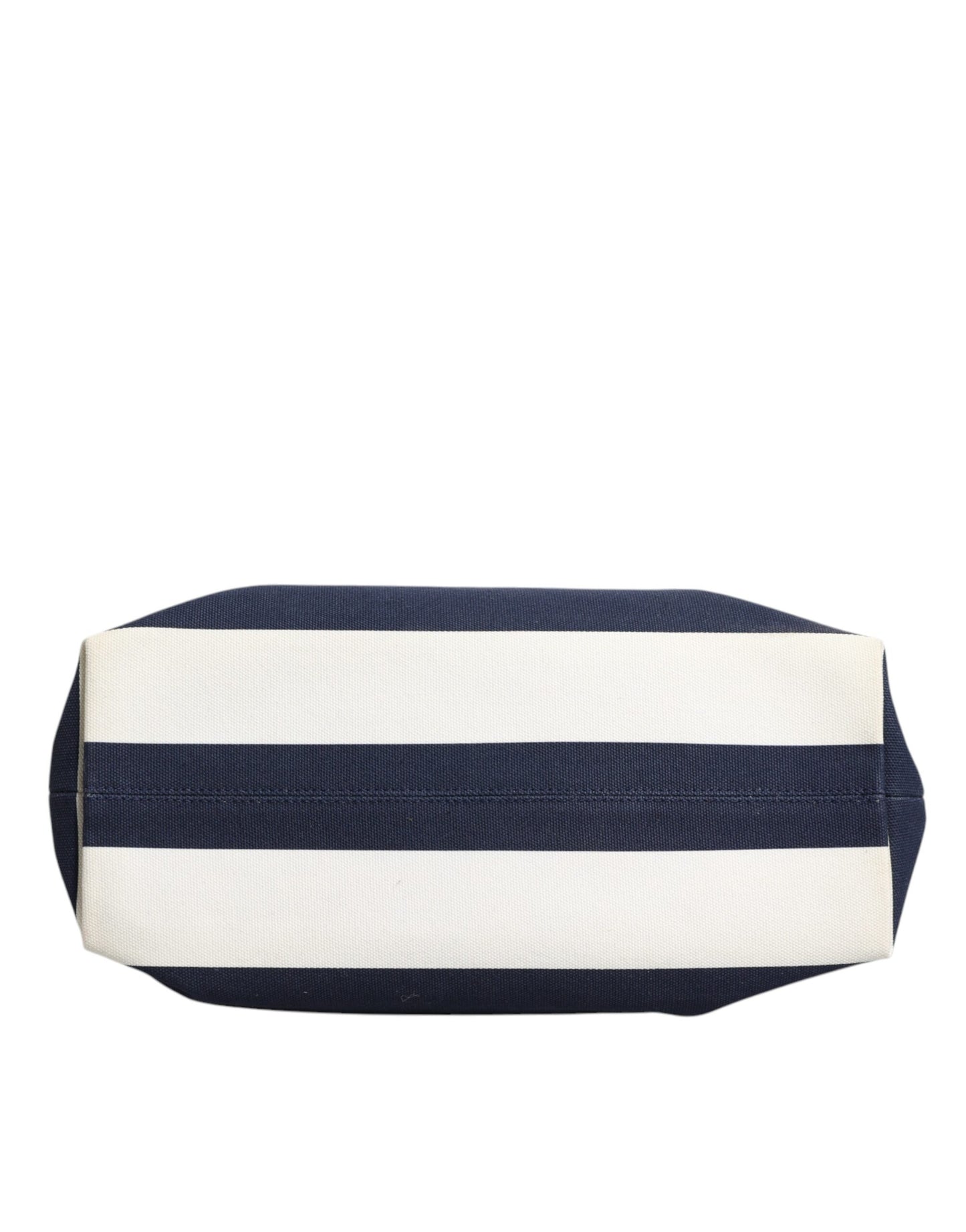 White Navy Striped Canvas Top Handle Tote Tote Bag