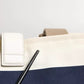 White Navy Striped Canvas Top Handle Tote Tote Bag