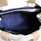 White Navy Striped Canvas Top Handle Tote Tote Bag