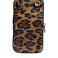 Brown Leopard Print Dauphine Leather Zip Around Wallet