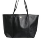 Black Leather Miss Escape Shopping Tote Bag