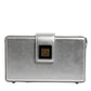 Metallic Silver DG BOX Leather Shoulder Strap Bag