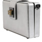 Metallic Silver DG BOX Leather Shoulder Strap Bag
