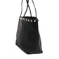 Black Crystal Leather Shopping Women Tote Bag