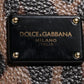 Brown Black Calfskin Leopard Print Shoulder Tote Bag