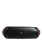 Brown Black Calfskin Leopard Print Shoulder Tote Bag