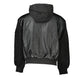 Sleek Black Hooded Jacket with Contrasting Details