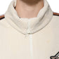 Beige Logo Applique Cotton Corduroy Full Zip Jacket