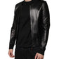 Black Lambskin Full Zip Biker Blouson Jacket
