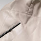 Beige Full Zip Hooded Long Sleeves Casual Coat Jacket