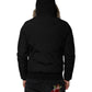 Black Hooded Long Sleeves Fur Shearling Coat Jacket