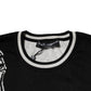 Black White Guitar Silk Crew Neck Sweater