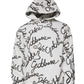 White Logo Cotton Hooded Sweatshirt Sweater