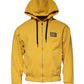 Yellow Logo Full Zip Hooded Sweatshirt Sweater