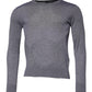 Gray Cashmere Crew Neck Pullover Sweater