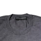 Gray Cashmere Crew Neck Pullover Sweater