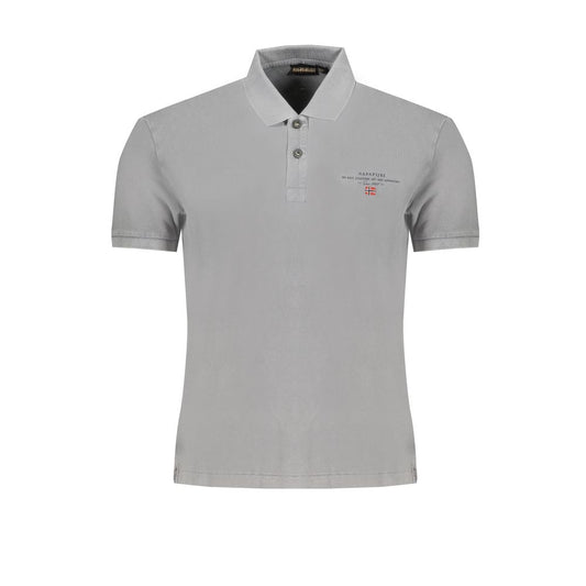 Gray Cotton Polo Shirt