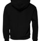 Black Logo Cotton Hooded Sweatshirt Sweater