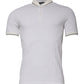 White Polka Dot Cotton Collared Polo T-shirt