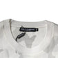 White Gray Camouflage Cotton Crew Neck T-shirt